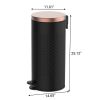 Hands Free Black/Gold Metal Step On Trash Can - 8 Gallons